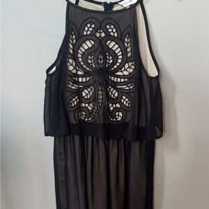 Black Sheer Embroidered Dress
